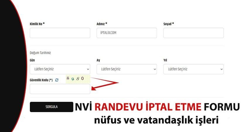NVİ randevu iptali 2021