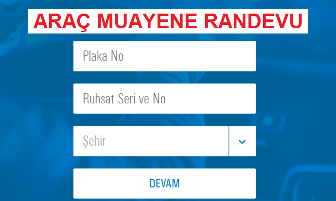 TÜVTÜRK Randevu İptal etme