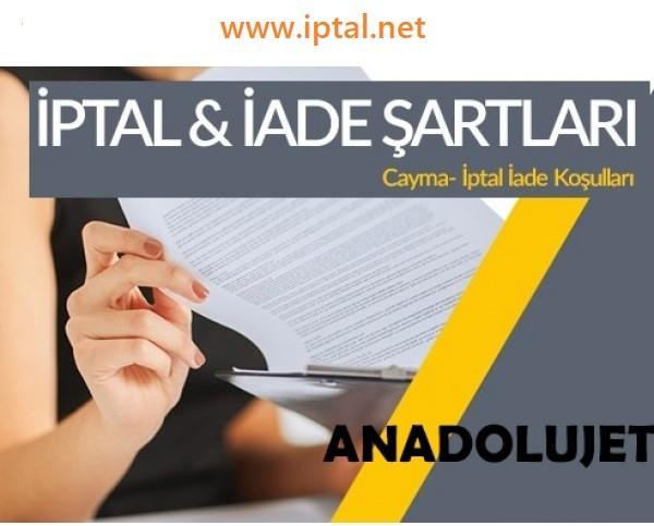 Anadolu Jet Bilet İptali